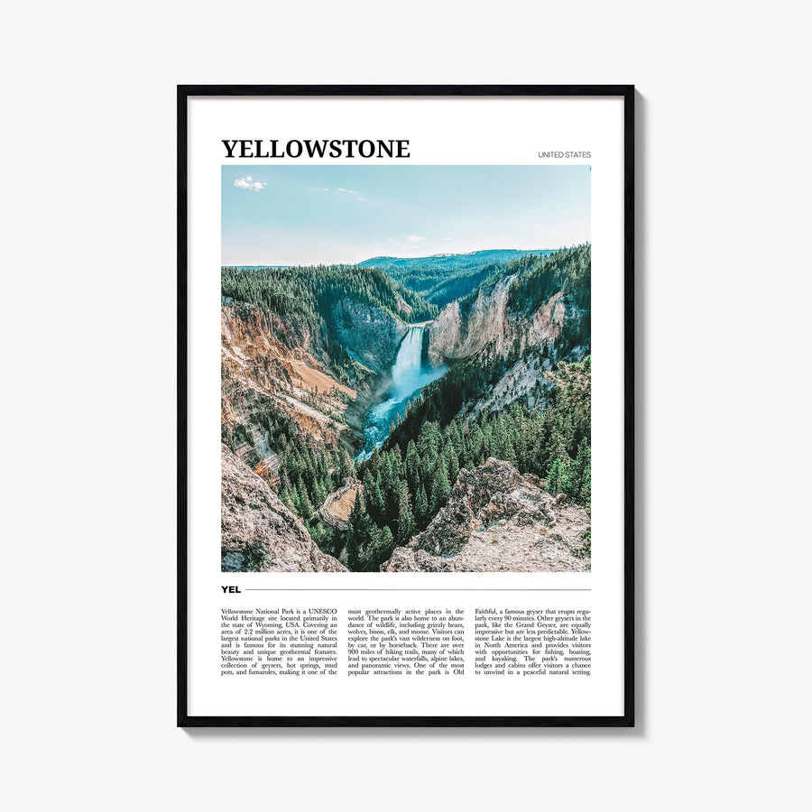Yellowstone National Park no. 1 colorful travel poster of Wyoming, Montana & Idaho, USA – vertical wall art, unframed print s