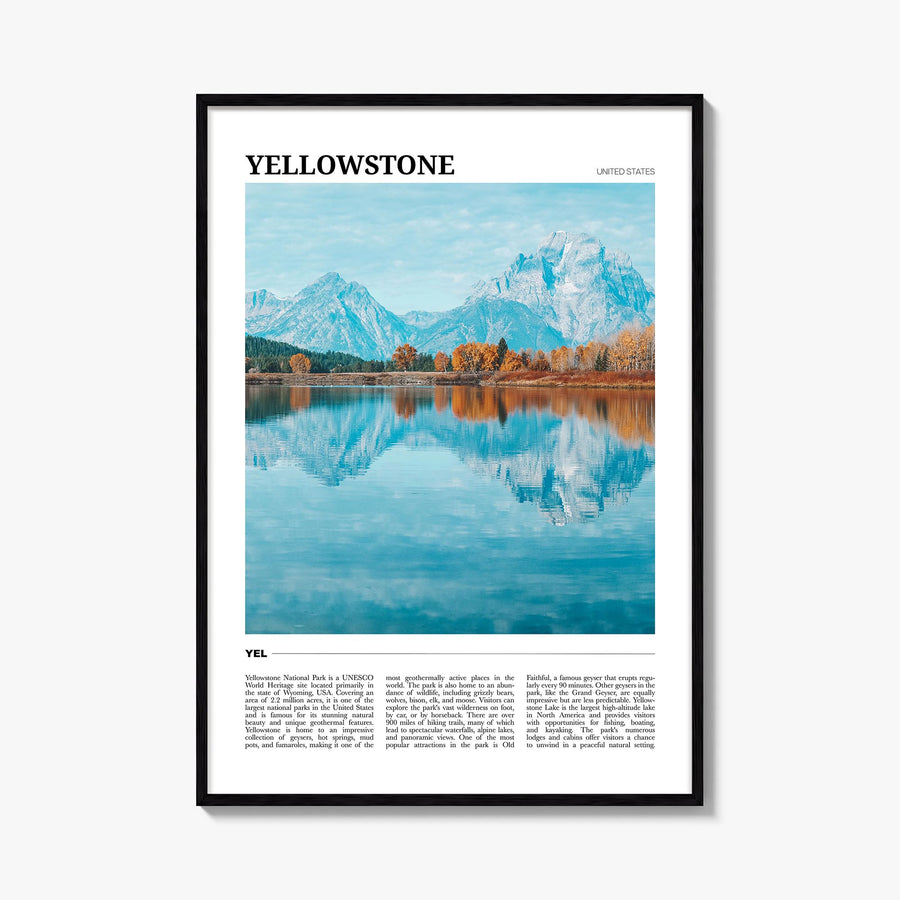 Yellowstone National Park no. 2 colorful travel poster of Wyoming, Montana & Idaho, USA – vertical wall art, unframed print s