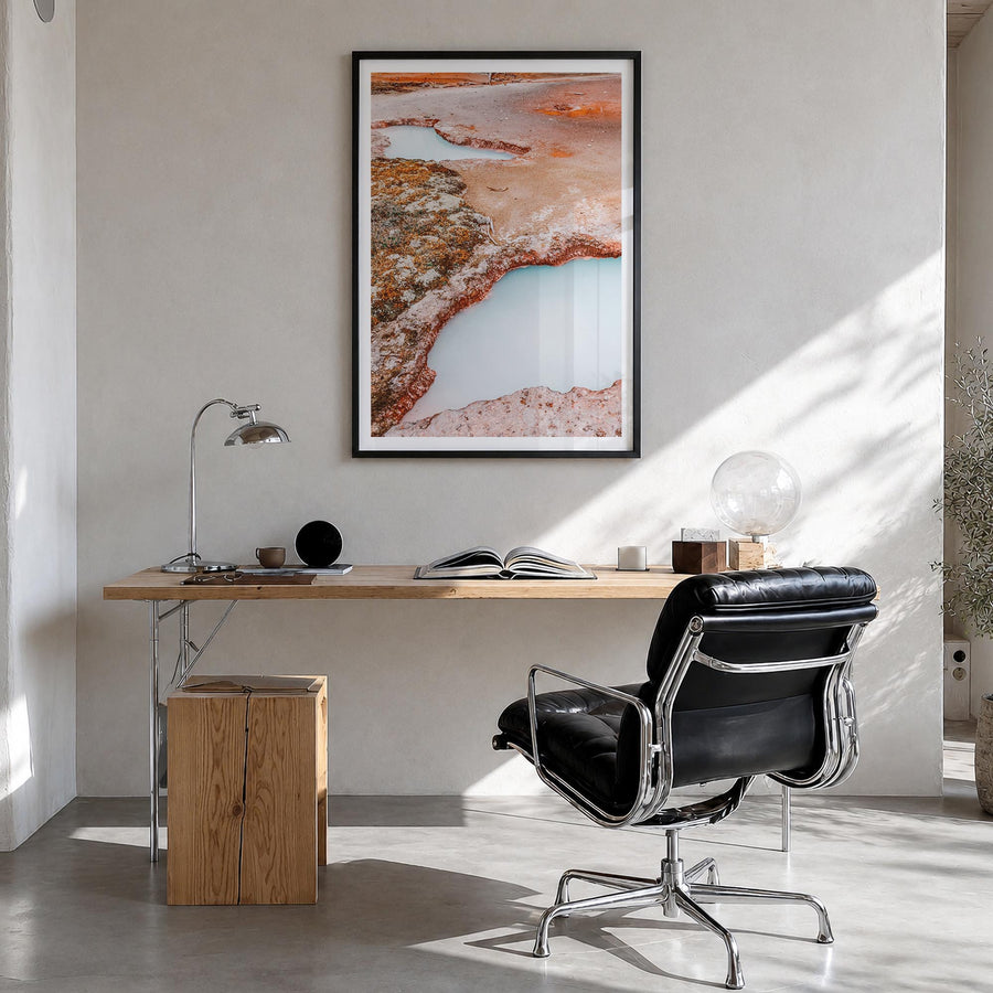 Yellowstone National Park no. 3 colorful photo poster of Wyoming, Montana & Idaho, USA – vertical wall art in black wood fram