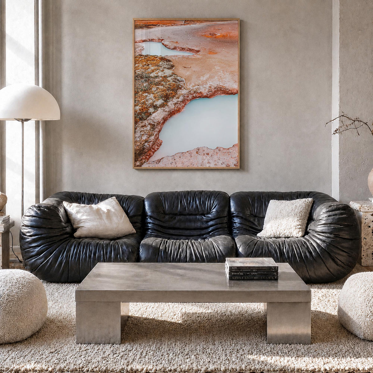 Yellowstone National Park no. 3 colorful photo poster of Wyoming, Montana & Idaho, USA – vertical wall art in natural wood fr
