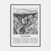 Yellowstone National Park Poster Black Metal / 8x12 in Nbourhood Travel B&W Poster