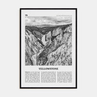 Yellowstone National Park Poster Black Wood / 8x12 in Nbourhood Travel B&W Poster