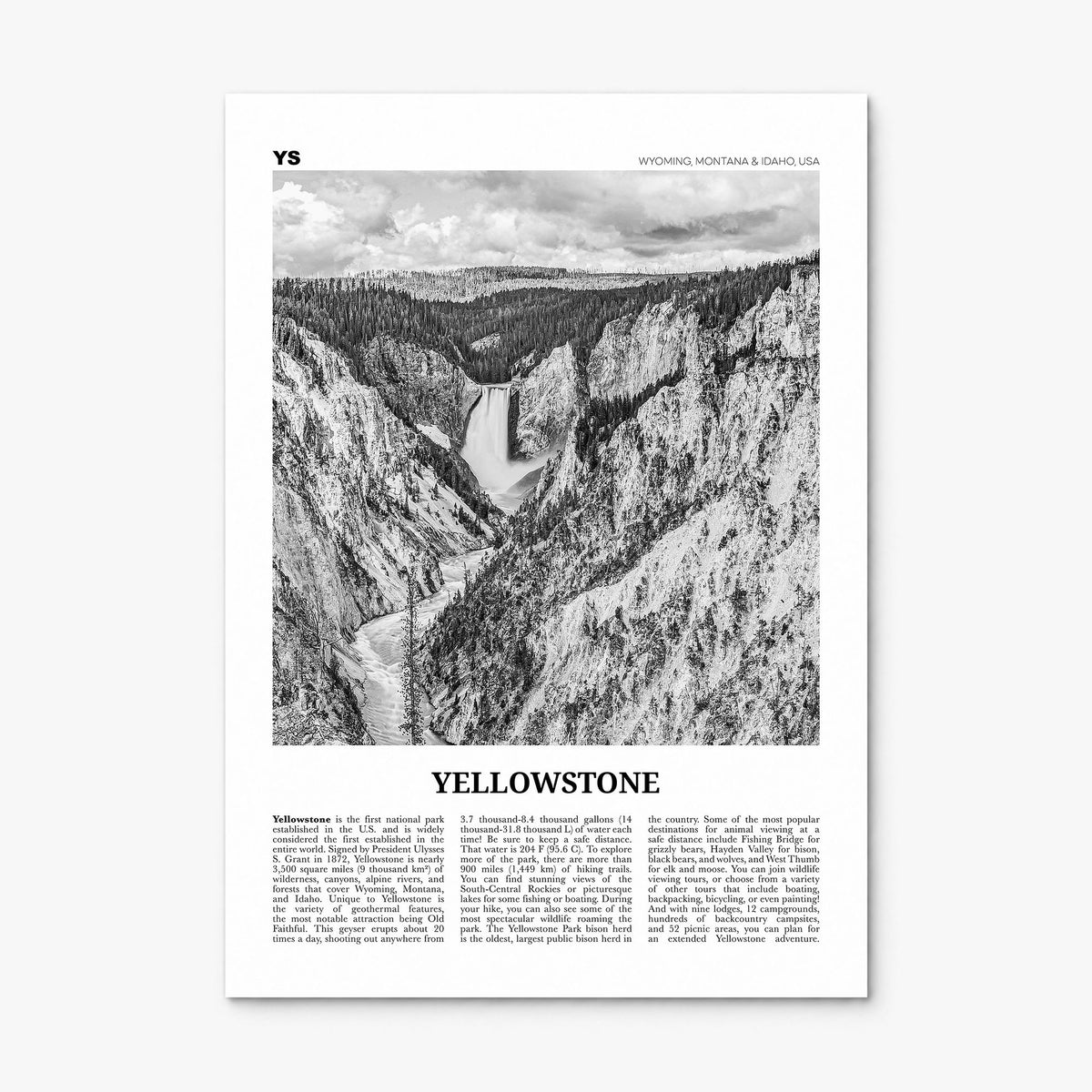 Yellowstone National Park Newspaper Poster, print only (unframed)