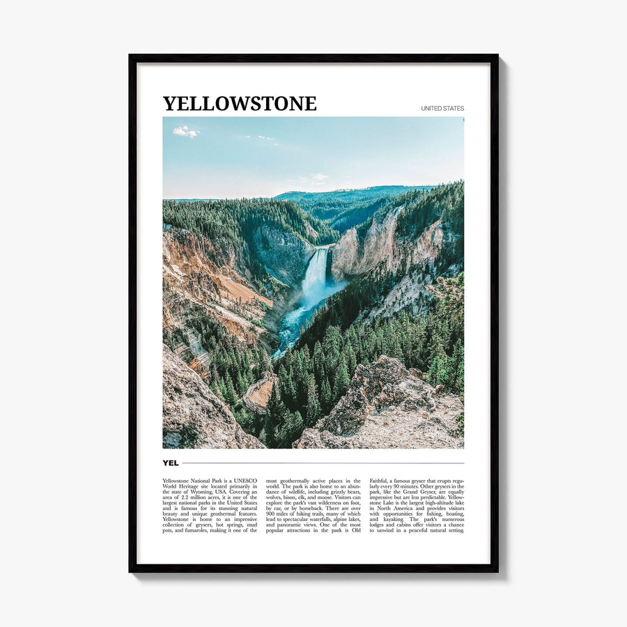 Yellowstone National Park Travel No 1 Poster, framed poster mockup