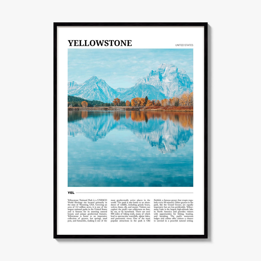 Yellowstone National Park Travel No 2 Poster, framed poster mockup