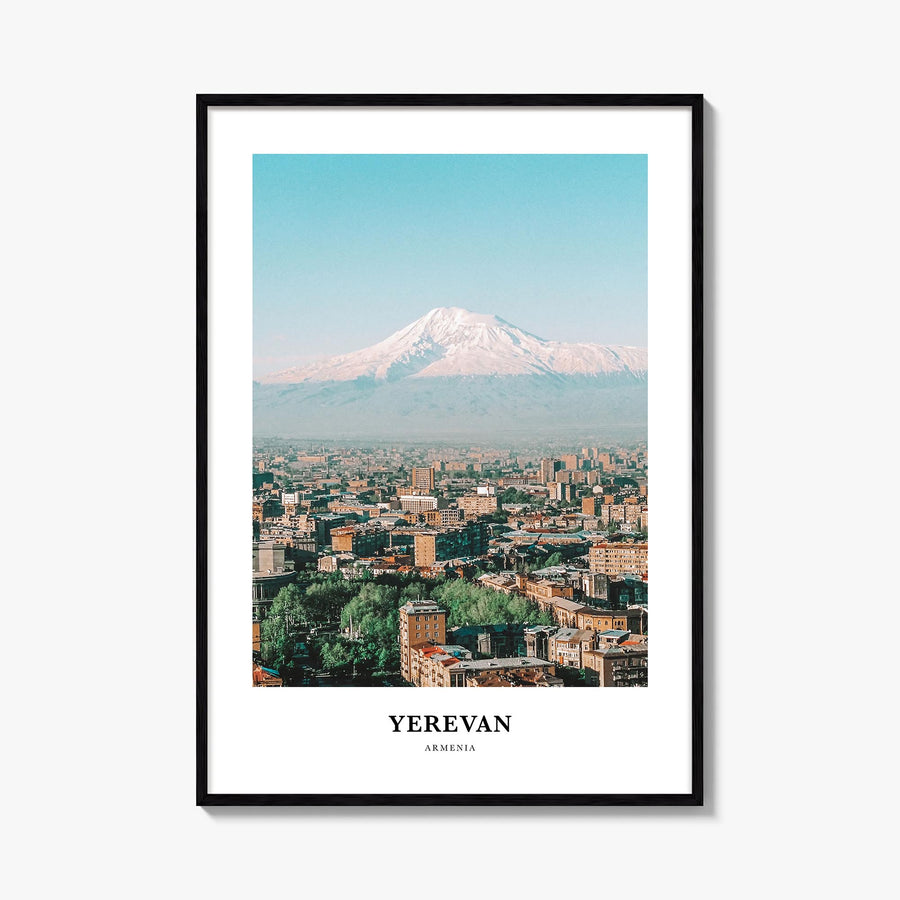 Yerevan colorful classic poster of Armenia – vertical wall art, unframed print shown in interior mockup