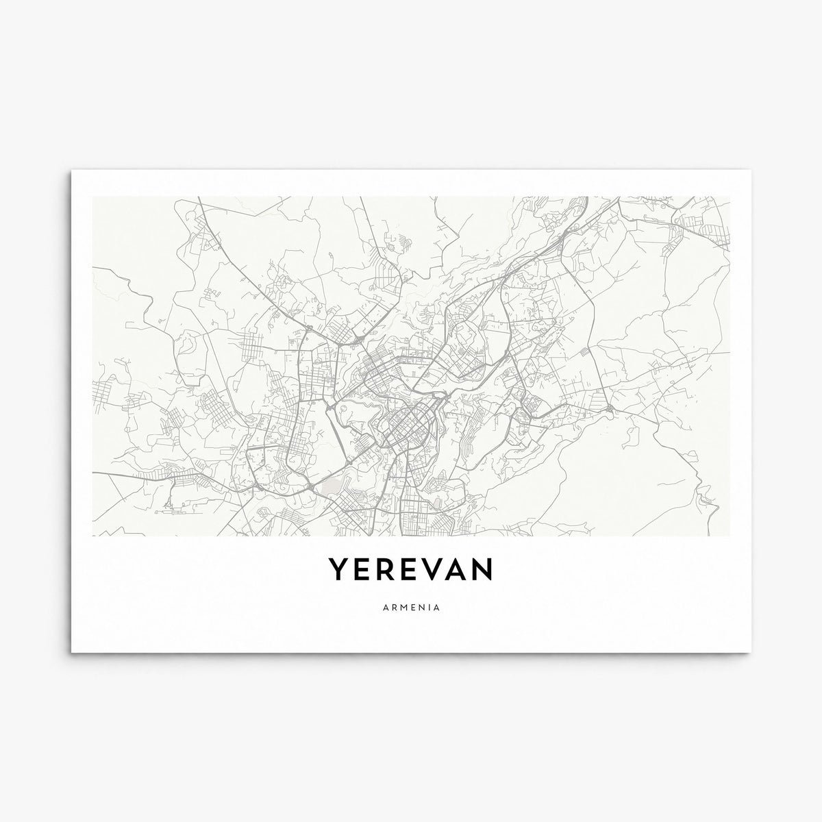 Yerevan Map Poster, print only (unframed)