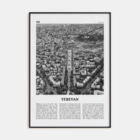 Yerevan Poster Black Metal / 8x12 in Nbourhood Travel B&W Poster