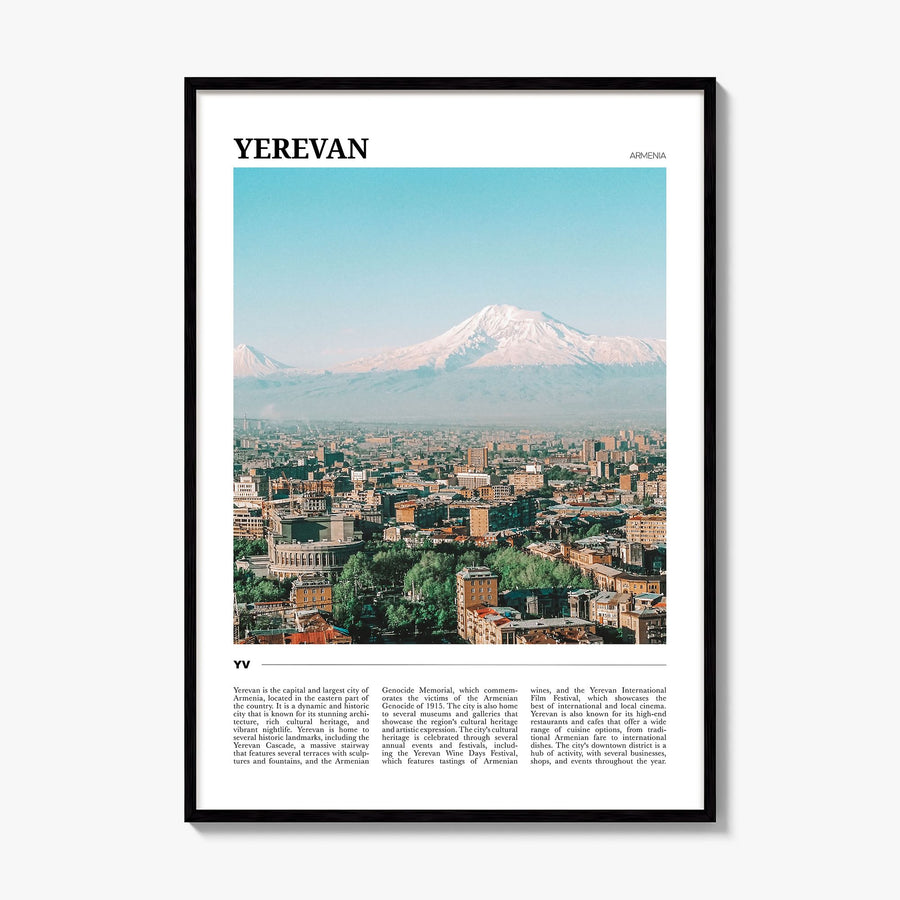 Yerevan Travel Poster, framed poster mockup
