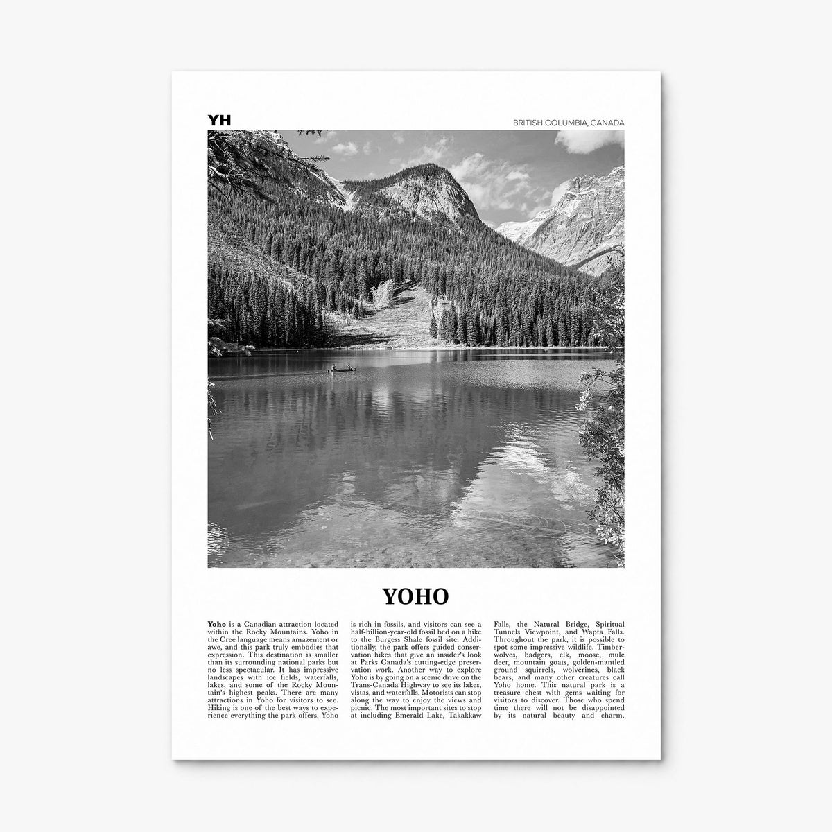 Yoho National Park Newspaper Poster, print only (unframed)