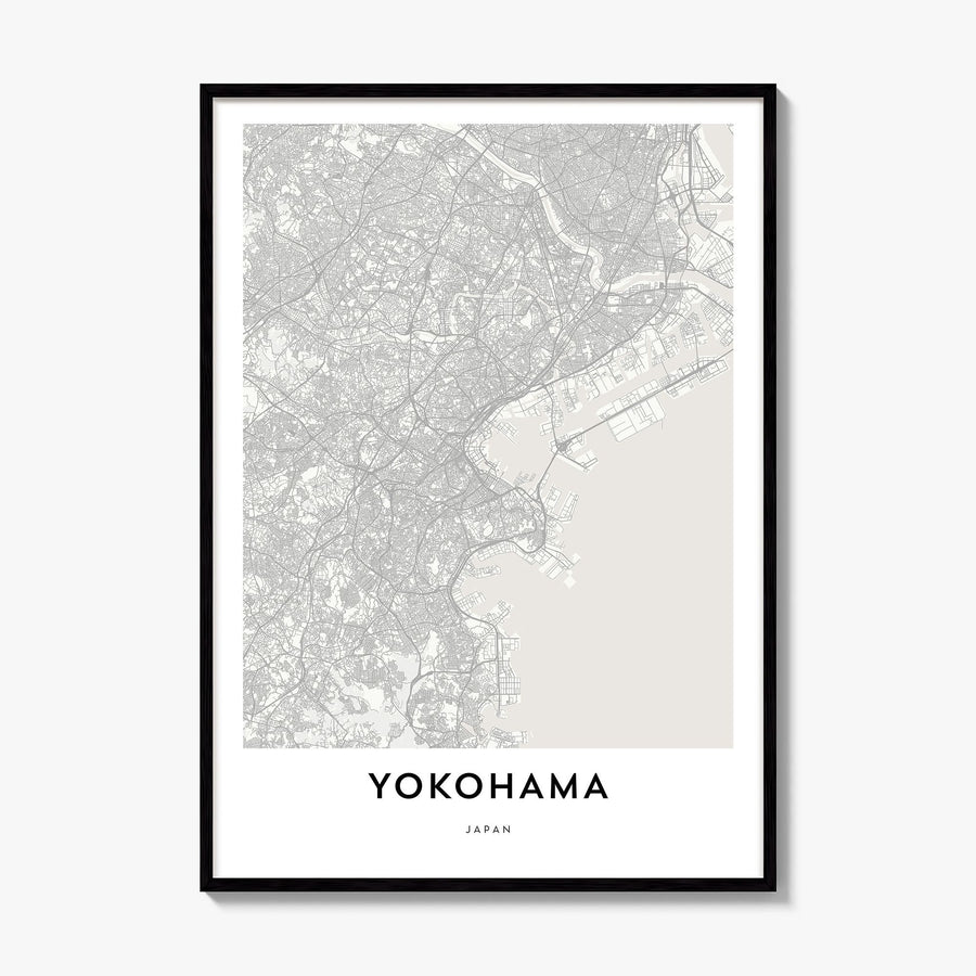 Yokohama Map Poster, framed poster mockup