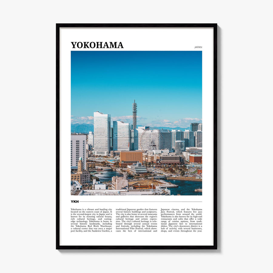 Yokohama Travel Poster, framed poster mockup