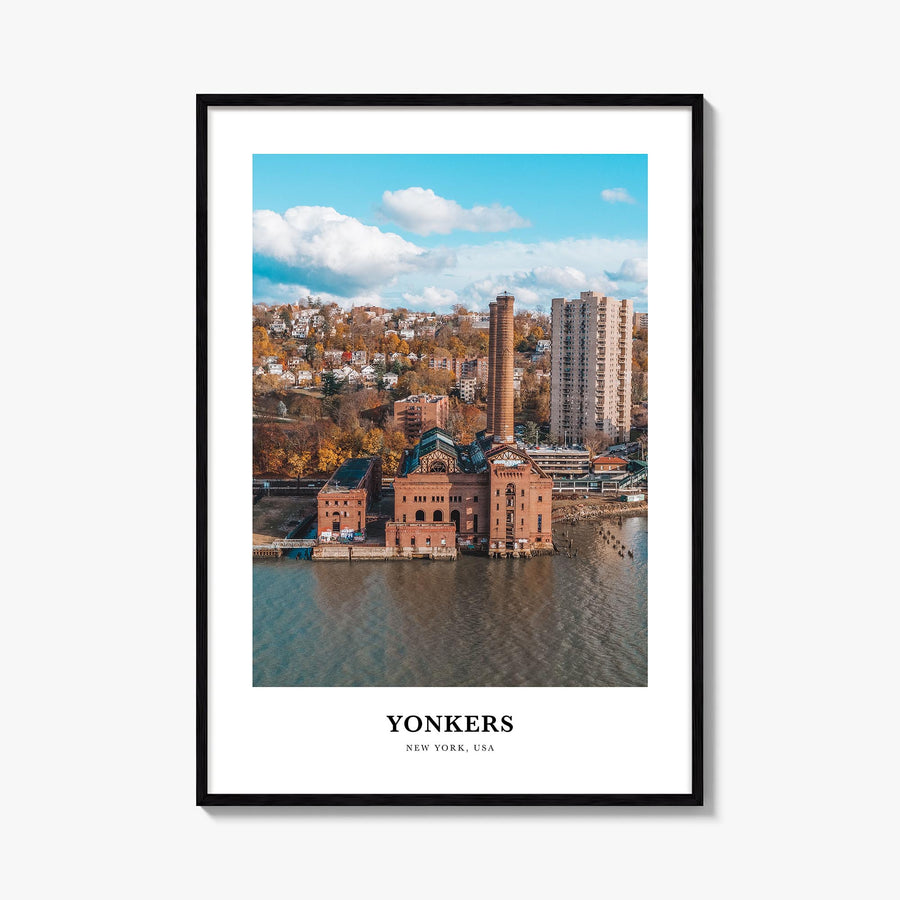 Yonkers colorful classic poster of New York, USA – vertical wall art, unframed print shown in interior mockup