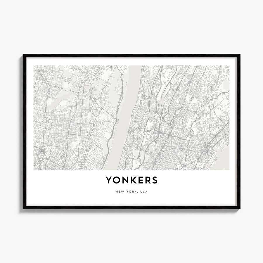 Yonkers Map Poster, framed poster mockup