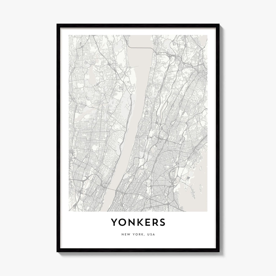 Yonkers Map Poster, framed poster mockup