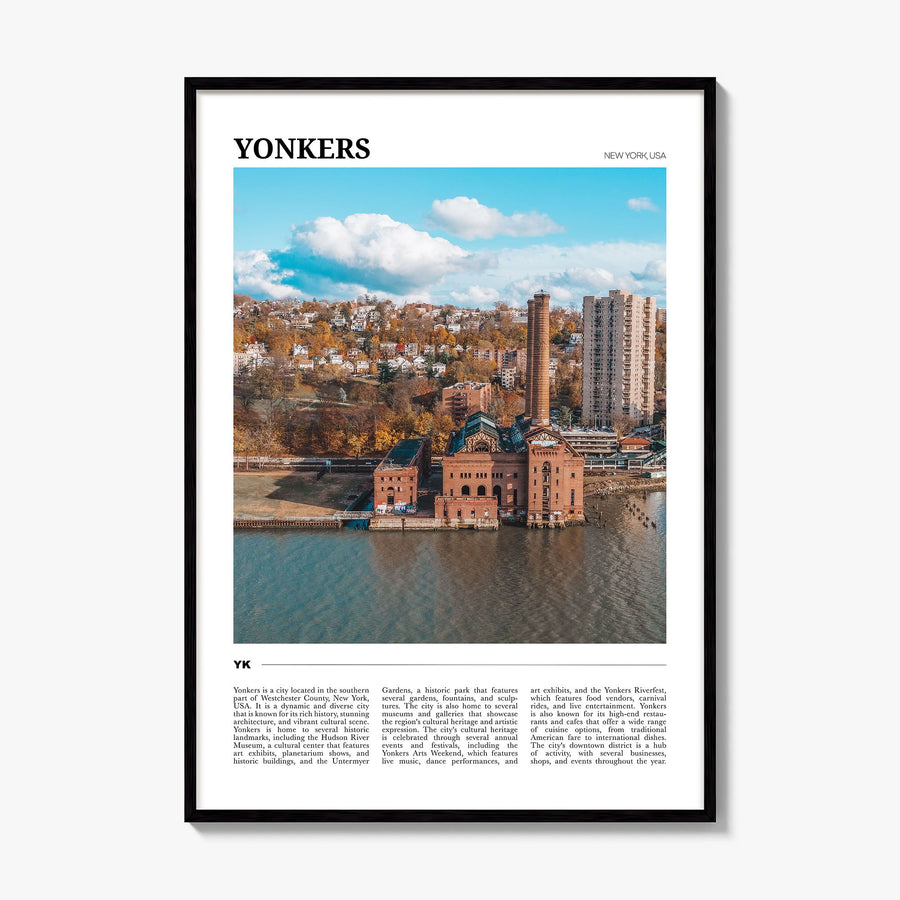 Yonkers Travel Poster, framed poster mockup