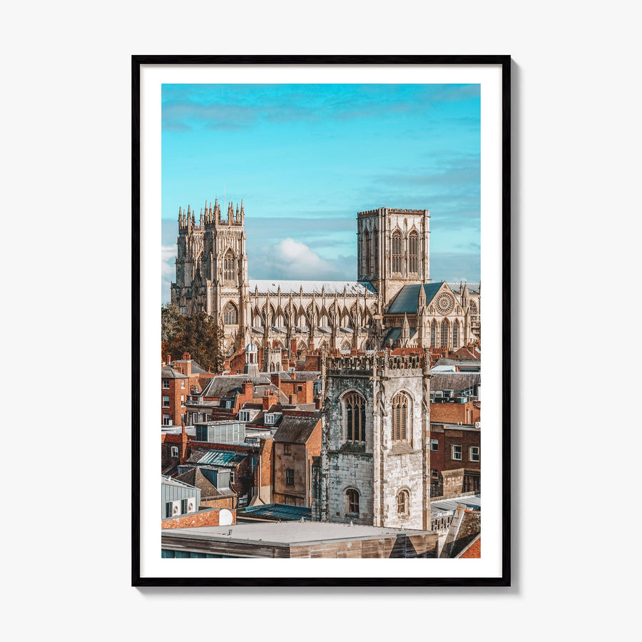 York, England Photo Poster, framed poster mockup, white border