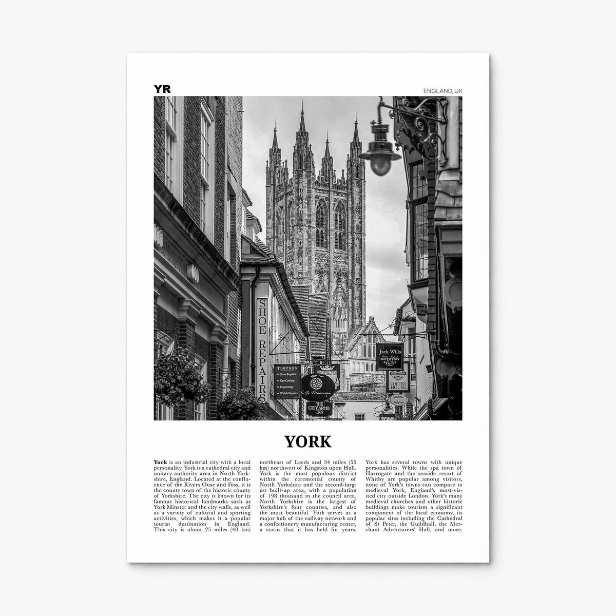 York, England Newspaper Poster, print only (unframed)