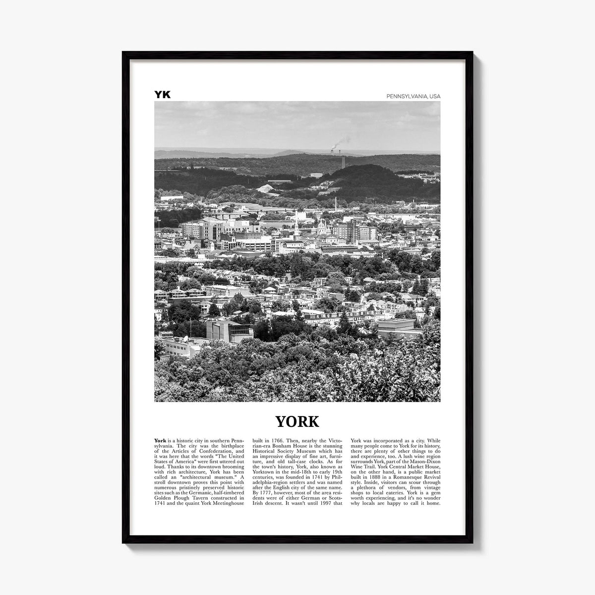 York, Pennsylvania Newspaper Poster, framed poster mockup