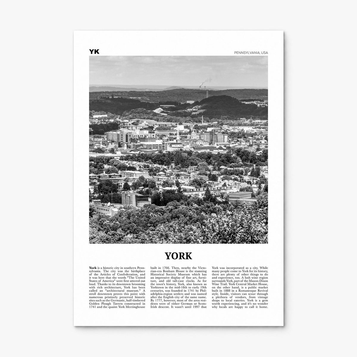 York, Pennsylvania Newspaper Poster, print only (unframed)