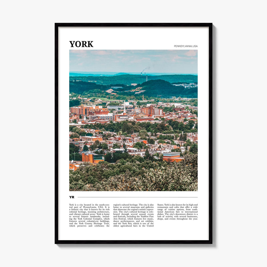 York, Pennsylvania Travel Poster, framed poster mockup
