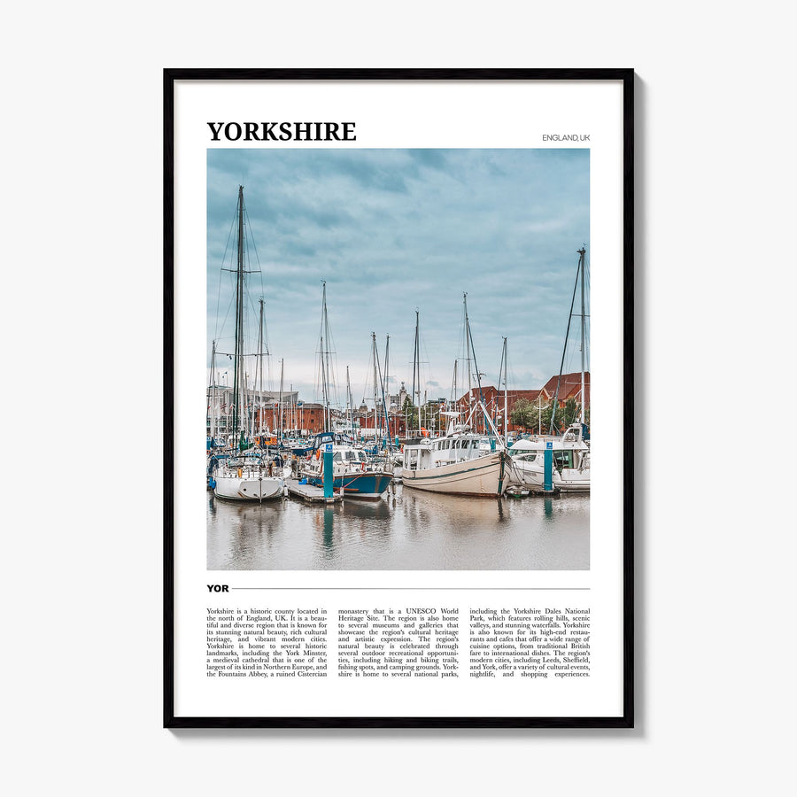 Yorkshire Travel Poster, framed poster mockup