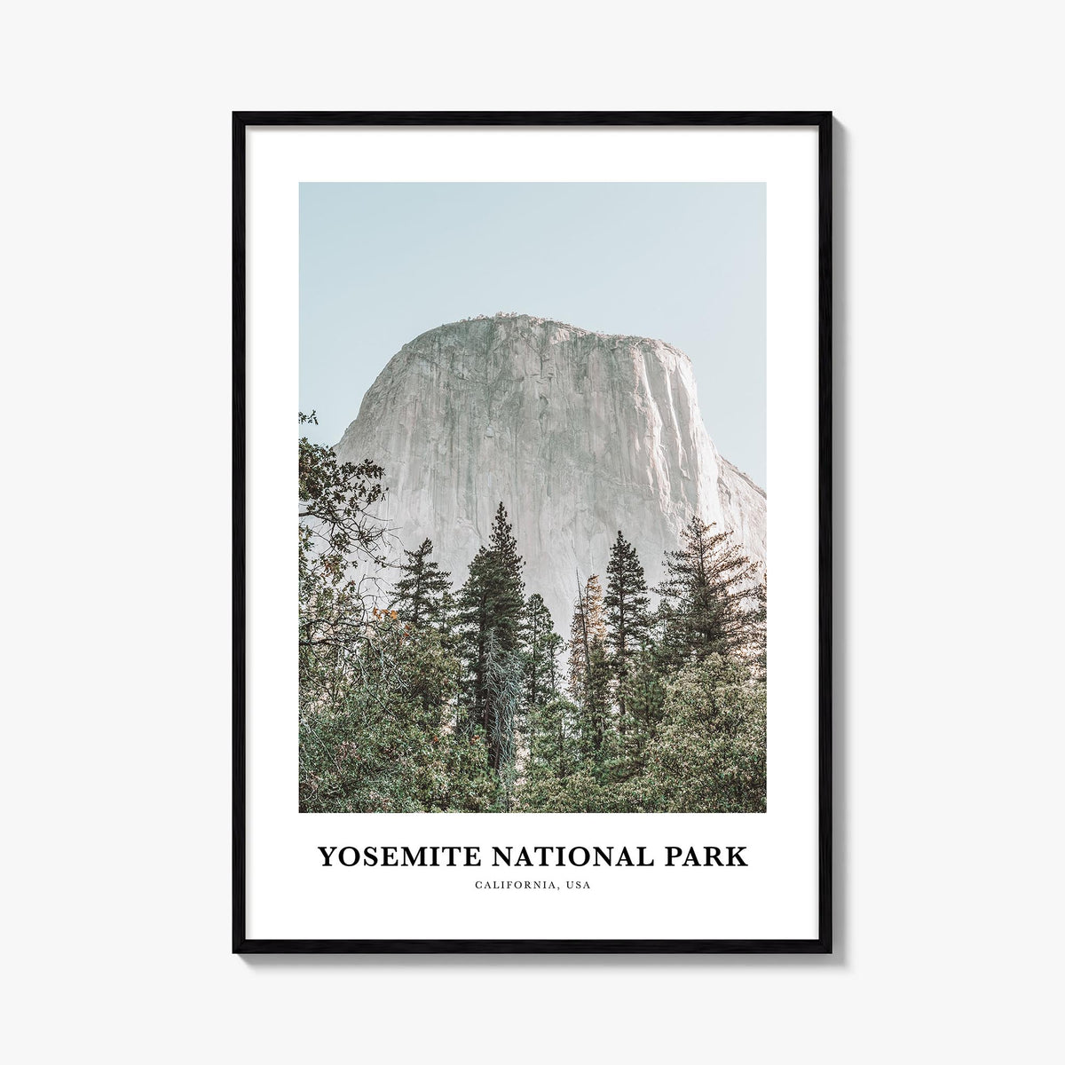 Yosemite National Park colorful classic poster of California, USA – vertical wall art, unframed print shown in interior mocku