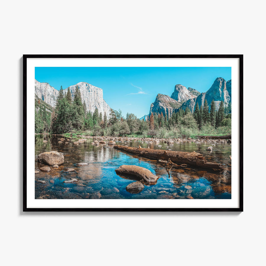 Yosemite National Park Photo No 2 Poster, framed poster mockup, white border