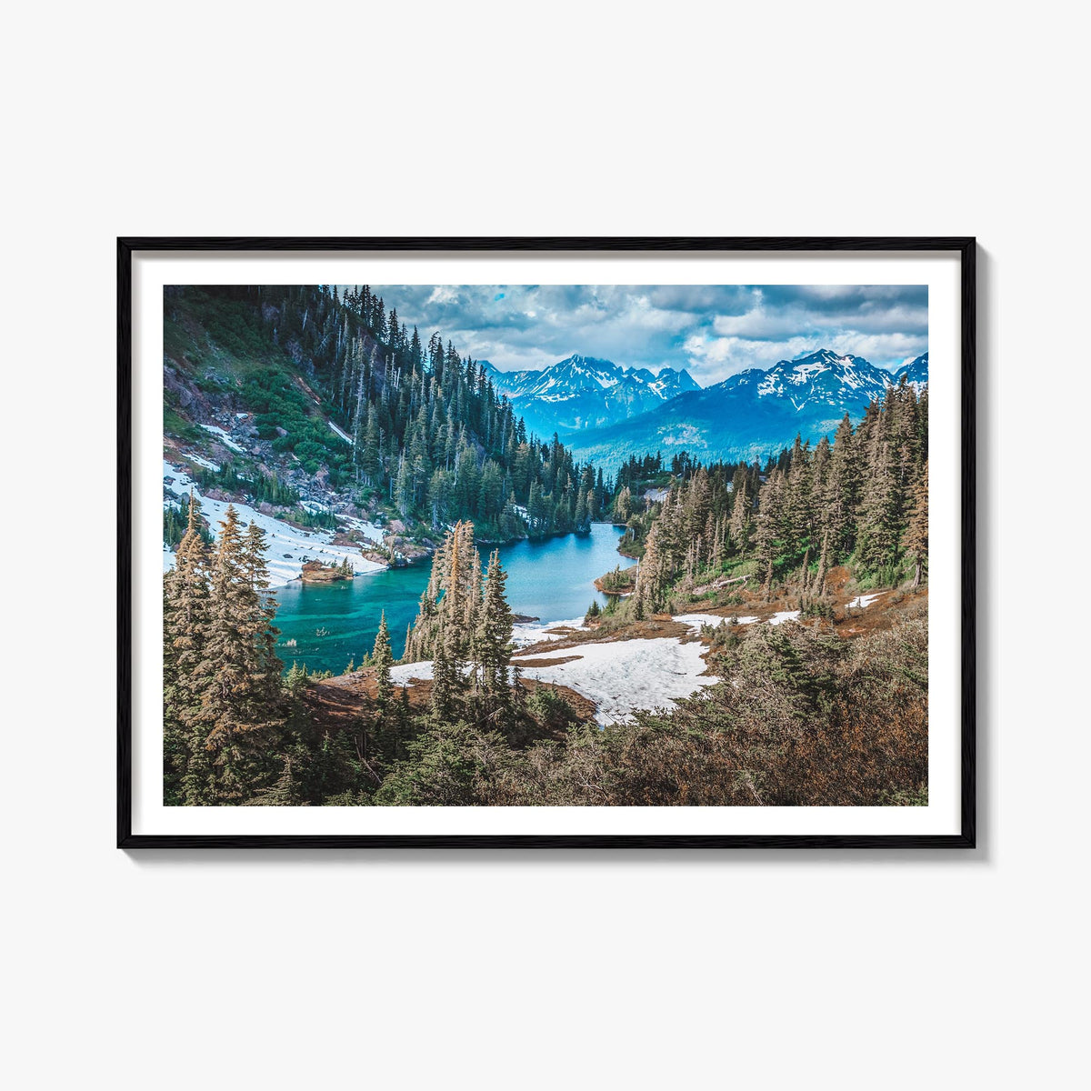 Yosemite National Park no. 1 colorful photo poster of California, USA – horizontal wall art, unframed print shown in interior