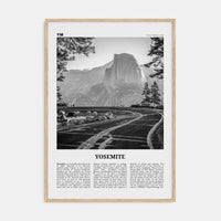 Yosemite National Park No 1 Poster Natural Wood / 8x12 in Nbourhood Travel B&W Poster