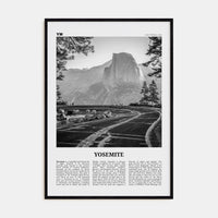 Yosemite National Park No 1 Poster Black Wood / 8x12 in Nbourhood Travel B&W Poster