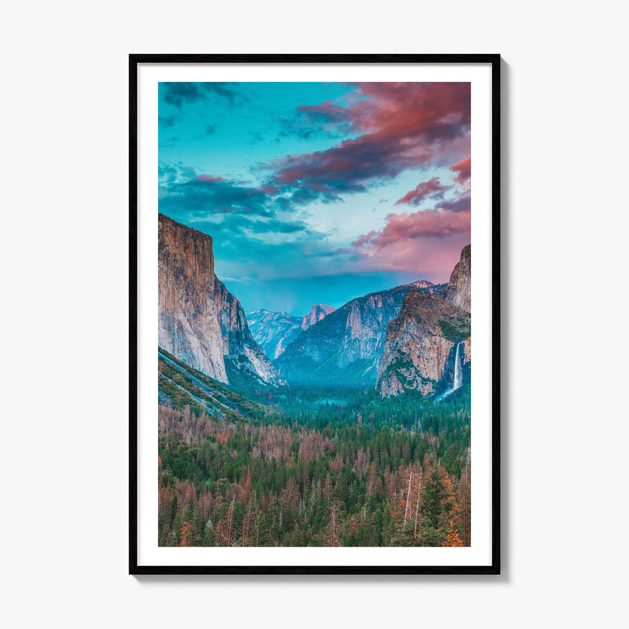 Yosemite National Park Photo No 1 Poster, framed poster mockup, white border