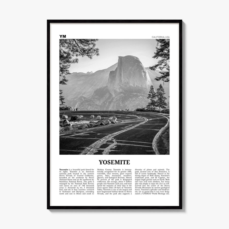 Yosemite National Park Newspaper No 1 Poster, framed poster mockup
