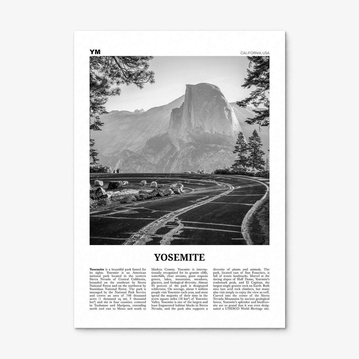 Yosemite National Park Newspaper No 1 Poster, print only (unframed)