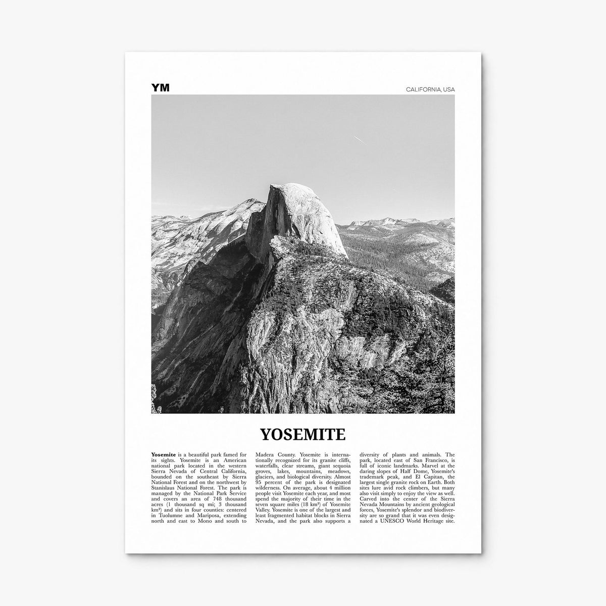 Yosemite National Park Newspaper No 2 Poster, print only (unframed)