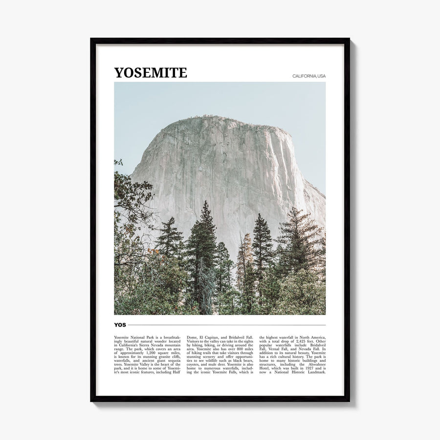 Yosemite National Park Travel Poster, framed poster mockup