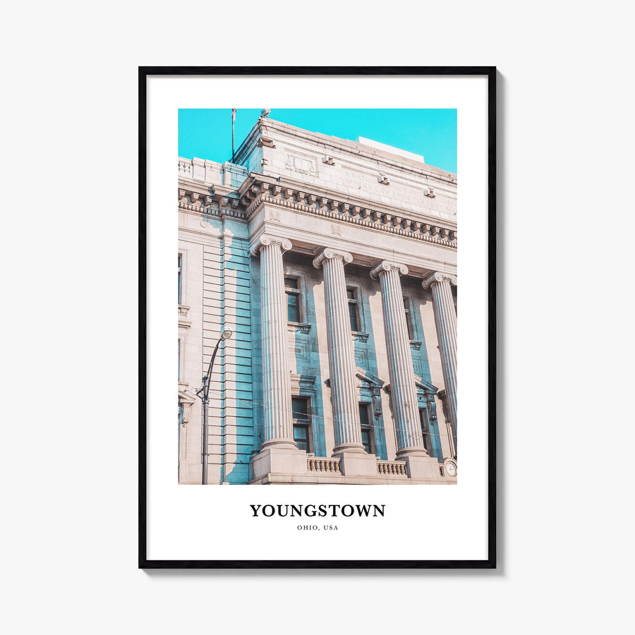 Youngstown colorful classic poster of Ohio, USA – vertical wall art, unframed print shown in interior mockup