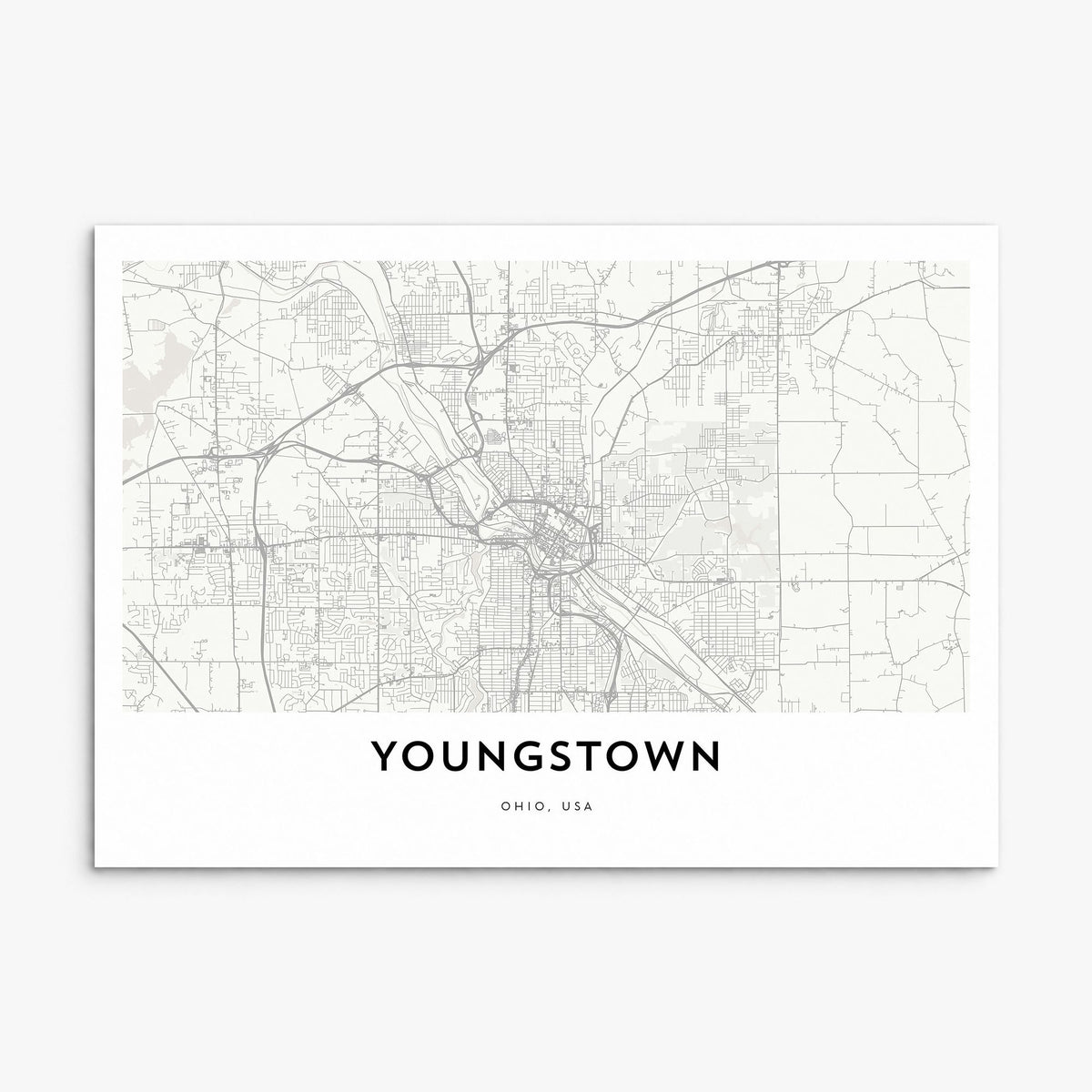 Youngstown Map Poster, print only (unframed)