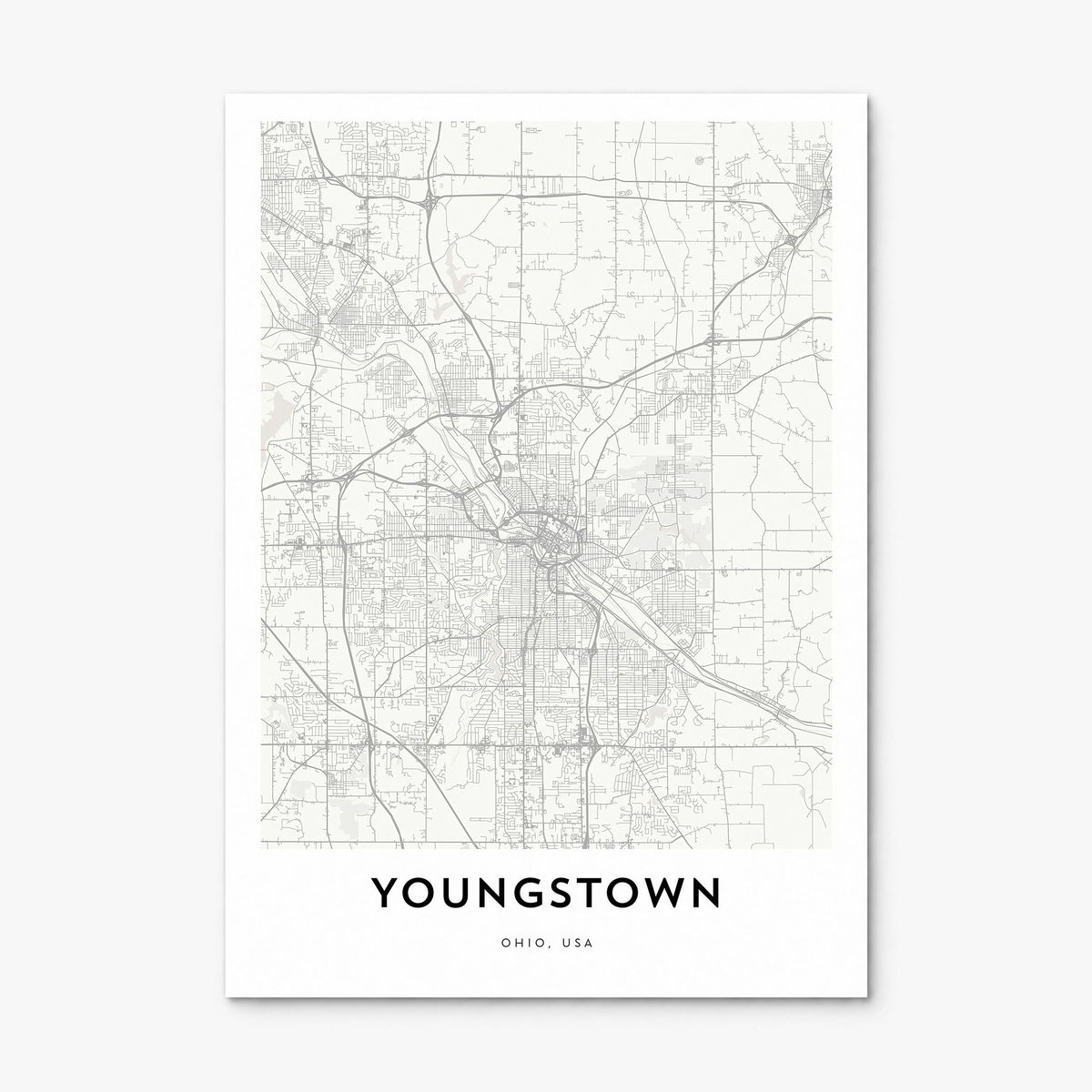 Youngstown Map Poster, print only (unframed)