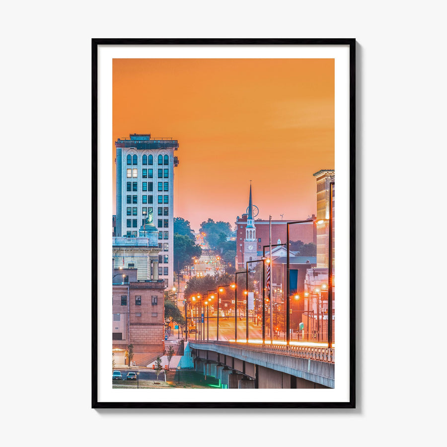 Youngstown Photo Poster, framed poster mockup, white border