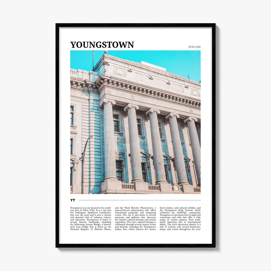 Youngstown Travel Poster, framed poster mockup