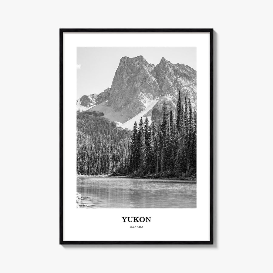 Yukon black & white classic poster of Oklahoma, USA – vertical wall art, unframed print shown in interior mockup