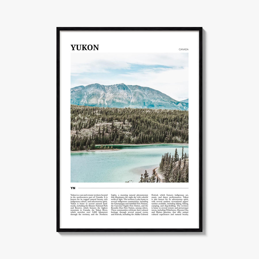 Yukon colorful travel poster of Oklahoma, USA – vertical wall art, unframed print shown in interior mockup