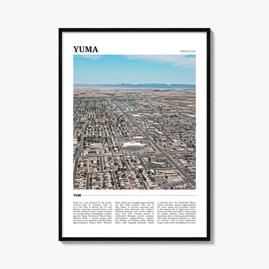 Yuma colorful travel poster of Arizona, USA – vertical wall art, unframed print shown in interior mockup