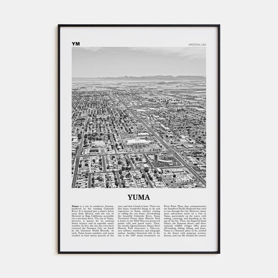 Yuma Poster Black Metal / 8x12 in Nbourhood Travel B&W Poster