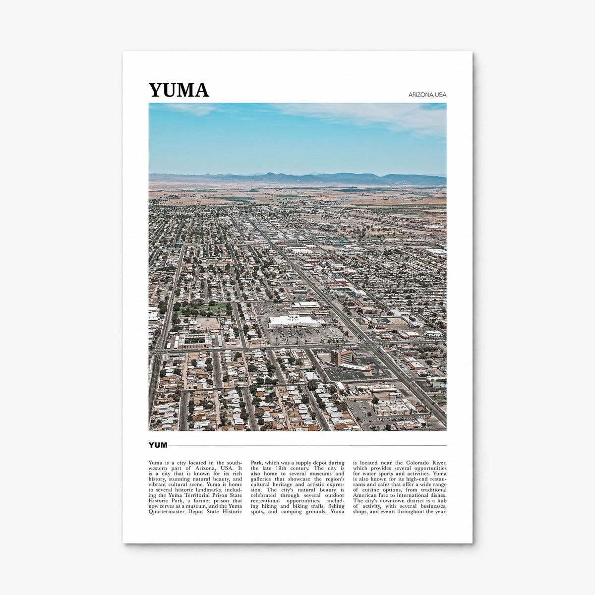 Yuma Travel Poster, print only (unframed)
