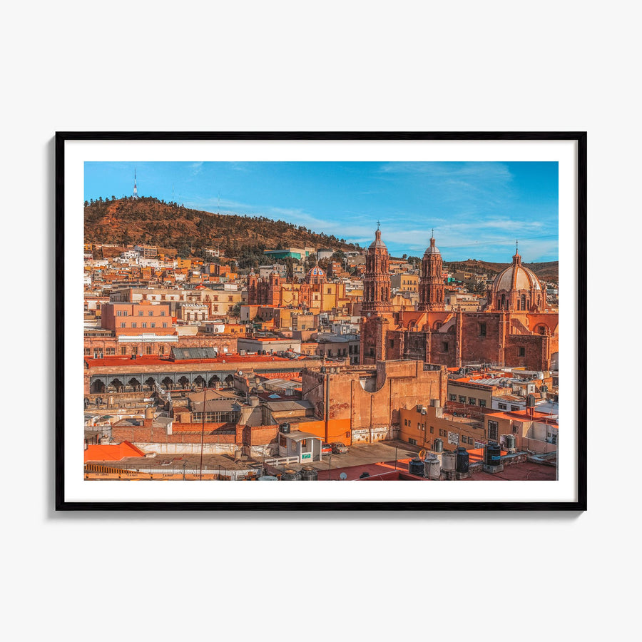 Zacatecas Photo Poster, framed poster mockup, white border