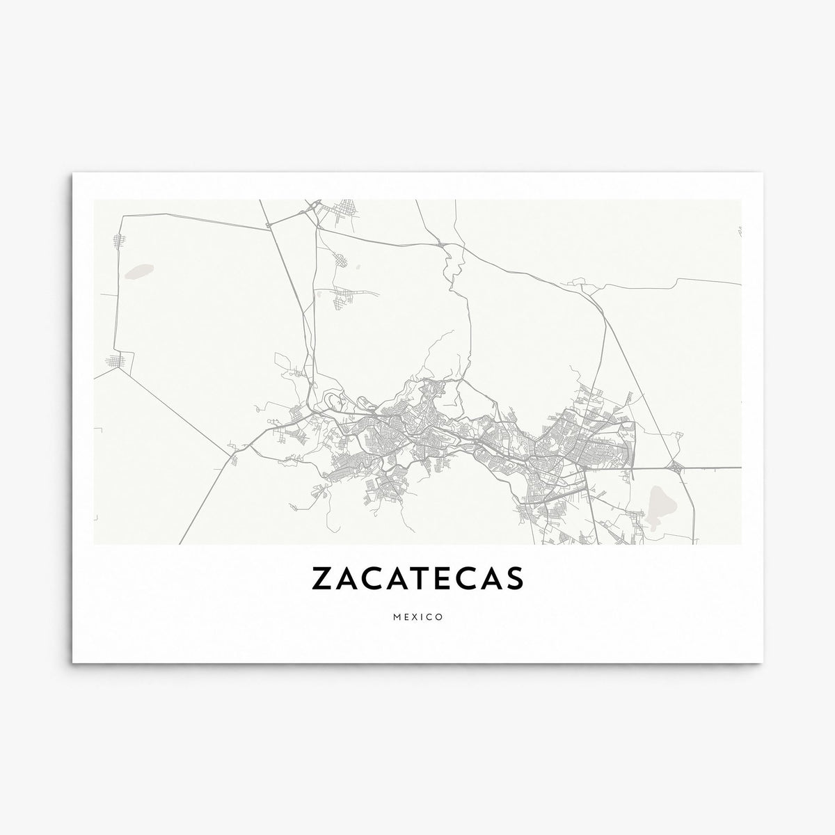 Zacatecas Map Poster, print only (unframed)
