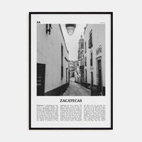 Zacatecas No 1 Poster Black Wood / 8x12 in Nbourhood Travel B&W Poster