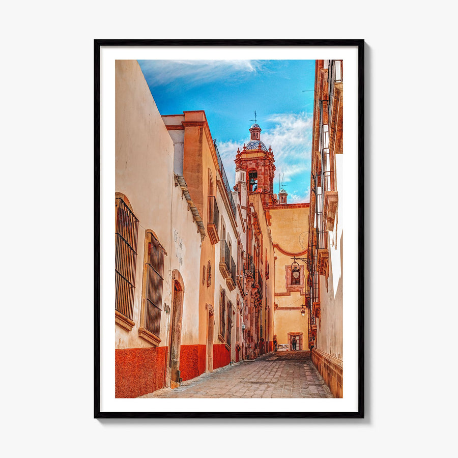 Zacatecas Photo Poster, framed poster mockup, white border